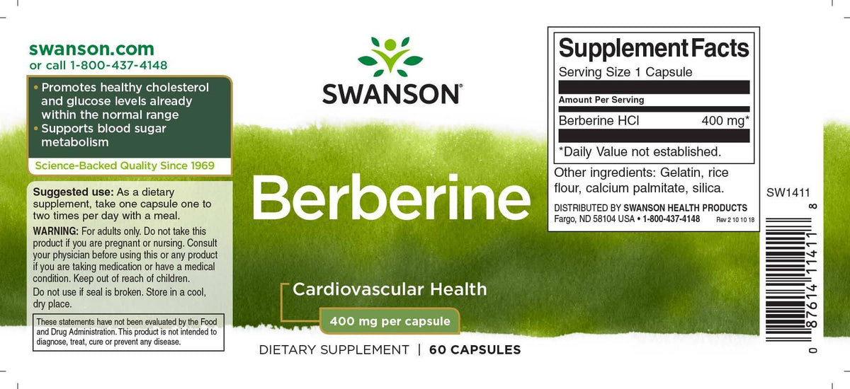 vitanetshop - SW1411 - Berberine (60 Caps, 400mg) - 3